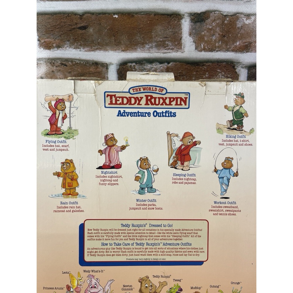 Worlds of Wonder Teddy Ruxpin Adventure Sleepwear Set Red Boxed 1986 - Picture 9 of 15